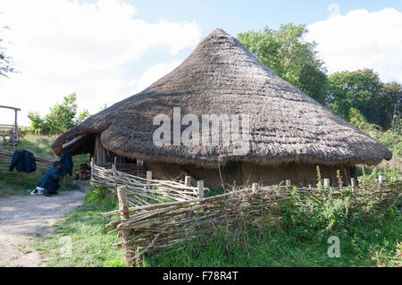 Eisenzeit Haus, Chiltern Open Air Museum, Chalfont St Giles, Buckinghamshire, England, Vereinigtes Königreich Stockfoto