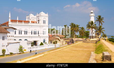 Sri Lanka - Galle, Leuchtturm und Moschee in der Altstadt, Unesco Stockfoto