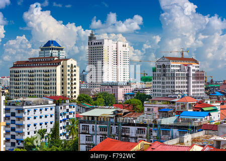 Yangon, Myanmar Skyline der Innenstadt. Stockfoto