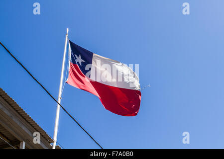Chile Nationalflagge. Iquique, Tarapaca Region, Chile. Stockfoto