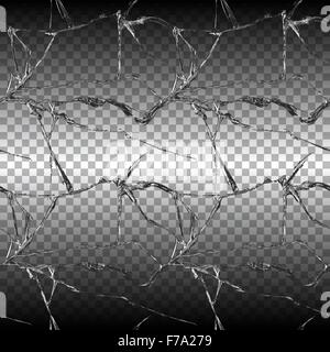 Realistische Glasscherben transparente Abbildung Stock Vektor