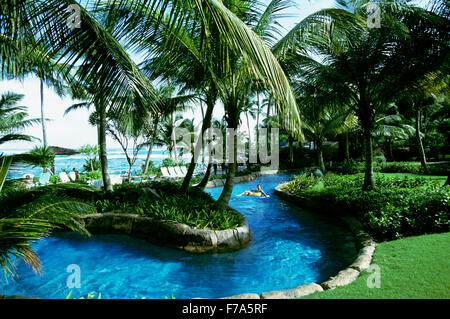 Süßwasser-Pool im Hyatt Regency Cerromar Beach Resort, Puerto Rico Stockfoto