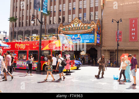 Blick nach Hollywood Boulevard, Hollywood, Los Angeles, Kalifornien, USA; Amerika Stockfoto