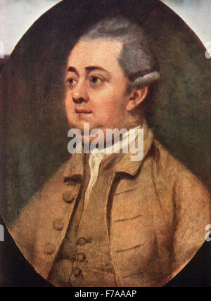 Edward Gibbon, 1737-1794.   Englischer Historiker, Autor und Mitglied des Parlaments.  Nach dem Gemälde von Henry Walton. Stockfoto