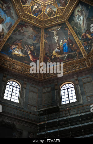 Medici bemalte Decke der Kapelle der Fürsten. Architekt: Matteo Nagetti und Bernardo Buontalenti Medici-Kapellen, Florenz Stockfoto