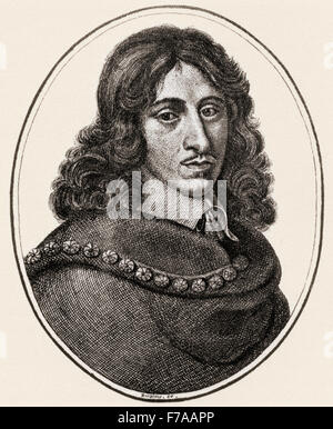 John Evelyn, 1620-1706.  Englischer Schriftsteller, Gärtner und Diarist. Nach dem Stich von Swaine. Stockfoto