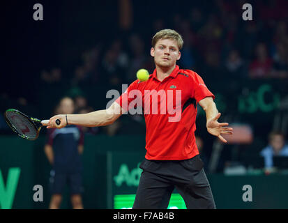 Gent, Belgien. 27. November 2015. Davis Cup-Finale, Belgien-Großbritannien, erste übereinstimmen, David Goffin (BEL) Credit: Henk Koster/Alamy Live News Stockfoto