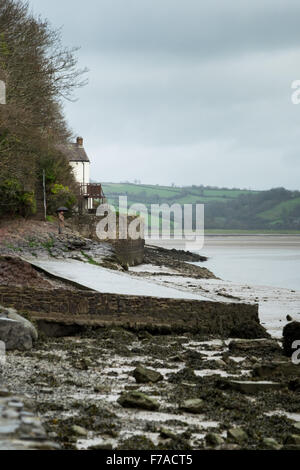 Das Bootshaus befindet sich in Laugharne, ist Dichter Dylan Thomas (1914-1953) lebte. Laugharne, Carmarthenshire, Süd-Wales, UK. Stockfoto