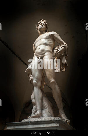 Skulptur von Orpheus von Baccio Bandinelli, im Innenhof des Palazzo-Medici Riccardi, (Medici-Palast) in Florenz, Italien Stockfoto