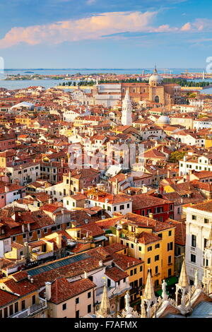 Verbunden Blick auf Venedig - Blick vom Campanile Bell Tower Venedig, Italien Stockfoto