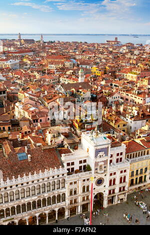 Venedig - Blick vom Glockenturm Campanile, Venedig, Italien, UNESCO Stockfoto