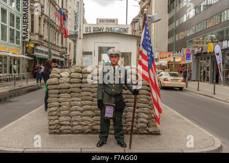 US Army Checkpoint Charlie in Berlin Stockfoto