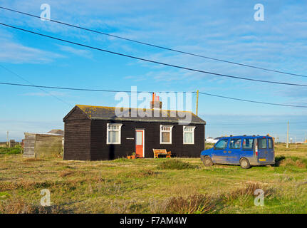 Holzhaus, Dungeness, Kent, England UK Stockfoto