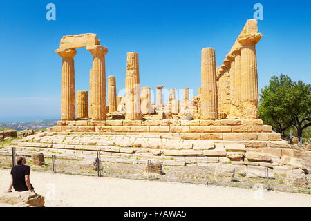 Tempel der Hera im Tal der Tempel (Valle dei Templi), Agrigento, Sizilien, Italien-UNESCO Stockfoto