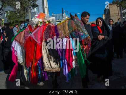 Pferd von Iman Hussein während der Parade von Ashura feiern, Kurdistan Provinz, Bidjar, Iran Stockfoto