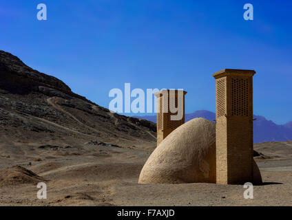 Zoroastrian alte Wind gekühlt Wasser Reservoir, Yazd Provinz Yazd, Iran Stockfoto