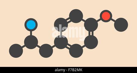 p-Methoxyamphetamine (PMA) halluzinogene Droge Molekül. Führt häufig zu tödlichen Vergiftungen bei MDMA (XTC, verwechselt Stockfoto