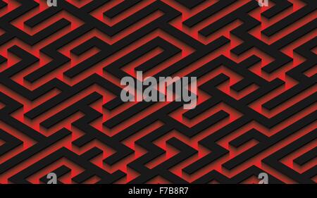Das Labyrinth, schwarze Labyrinth - endlos Stock Vektor