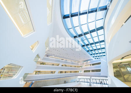WU Campus Wien, der Wirtschaftsuniversität Wien und Business, LC, Bibliothek und Learning Center, Zaha Hadid, Österreich, Wien, 2. Stockfoto