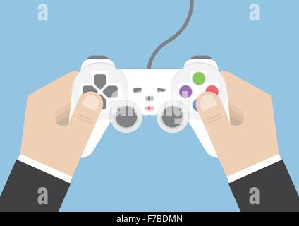 Geschäftsmann Hand mit Joystick oder game-Controller, Vektor, EPS10 Stock Vektor
