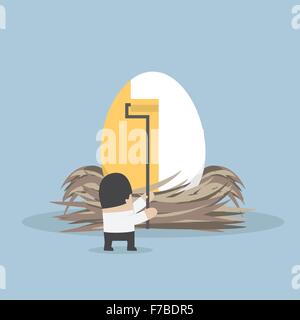 Geschäftsmann Malerei goldenen Farbe auf das Ei, Vektor, EPS10 Stock Vektor