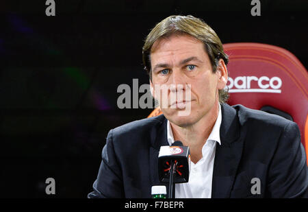 Italien. 28. November 2015. Als Rom-Trainer Rudi Garcia traf Journalisten bei Trigoria vor ihrer italienischen Seria A Meisterschaftsspiel gegen A.C. Atalanta Credit: Silvia Lore/Alamy Live News Stockfoto