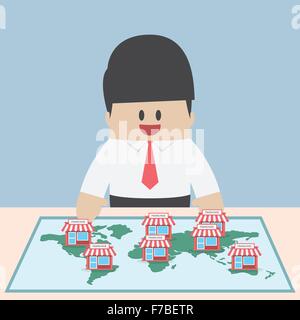 Unternehmer sein Geschäft, Franchisekonzept, Vektor, EPS10 erweitern möchten Stock Vektor