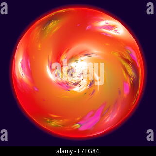 Abstrakten Bereich ähnlich roten Planeten mit Atmosphäre im Raum. Fraktale Kunst Grafik Stockfoto