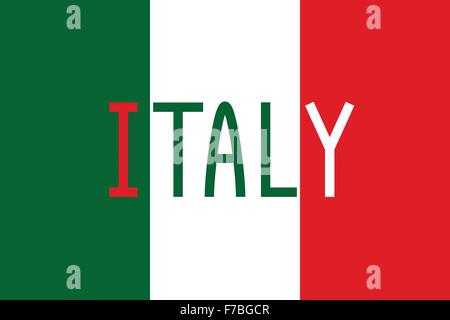 Italienische Flagge und Wort Italien Stock Vektor