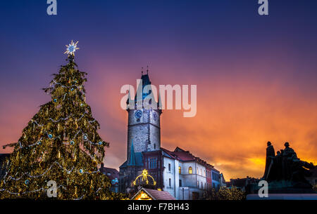 Prager Weihnachtsmarkt auf dem Altstädter Ring Stockfoto