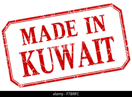 Kuwait - in rot Vintage isoliert Label gemacht Stockfoto