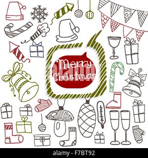 Weihnachten stellen Icons Doodle Stock Vektor