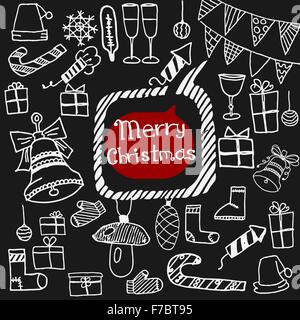 Weihnachten stellen Icons Doodle Stock Vektor