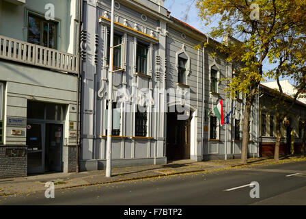 Kecskemet Stadt Ungarn Herbstfarben Gebäude Fassaden-Innenstadt Stockfoto