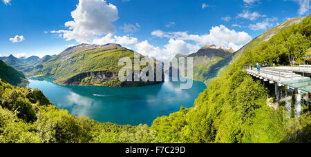 Blick Punkt von Geiranger Fjord, westlichen Fjorde, Norwegen Stockfoto