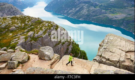 Lysefjord Landschaft nahe Preikestolen, Norwegen Stockfoto