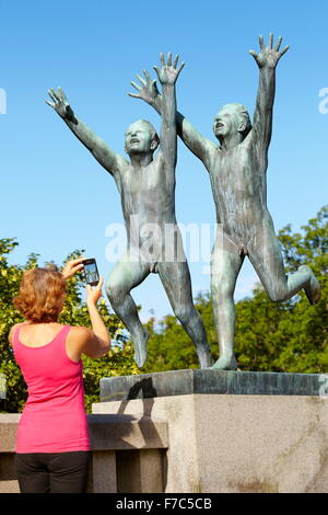 Vigeland Skulpturenpark, Touristenanlage, Oslo, Norwegen Stockfoto