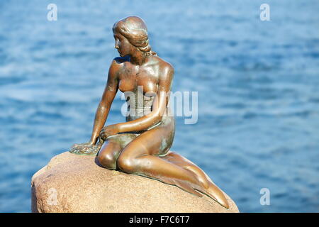 Die Statue der kleinen Meerjungfrau, Kopenhagen, Dänemark Stockfoto