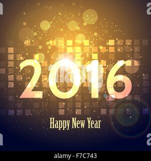 Glückliches neues Jahr 2016 bunten Grußkarte Design. Stock Vektor