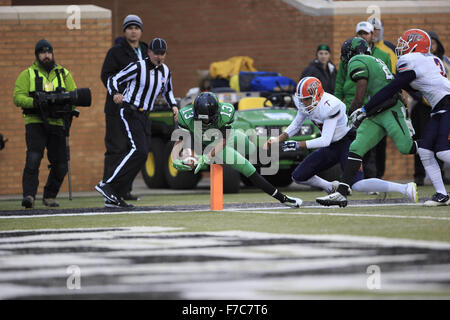 Denton, Texas, USA. 28 Nov, 2015. November 28, 2015: Während der NCAA Football Spiel zwischen UTEP vs UNT bei Apogee Stadion in Denton, Texas. © Jp Waldron/ZUMA Draht/Alamy leben Nachrichten Stockfoto