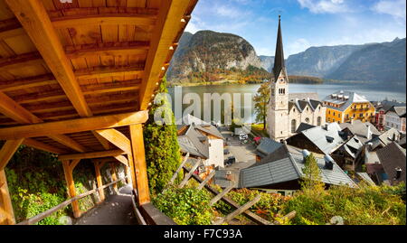 Österreich - Hallstatt Bergdorf, Salzkammergut, Österreichische Alpen, UNESCO Stockfoto