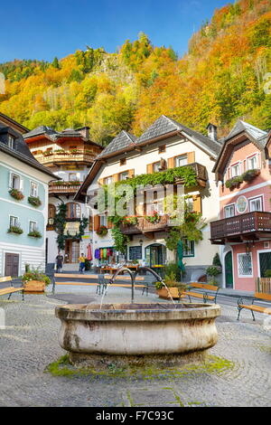 Hallstatt Dorf, Salzkammergut, Österreich Stockfoto