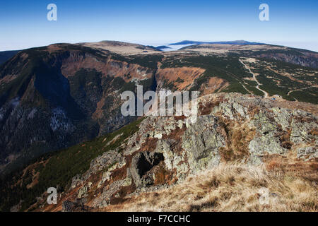 Polen und die Grenze zu Tschechien, Sudeten (Sudeten), Landschaft Riesengebirge Stockfoto