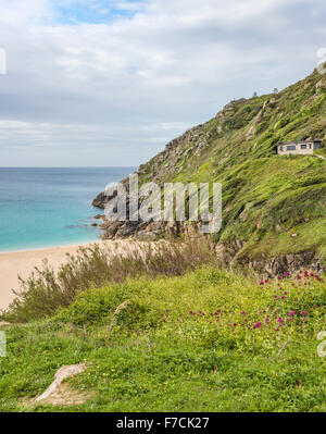 Porthcurno Beach, Cornwall, England, Großbritannien Stockfoto