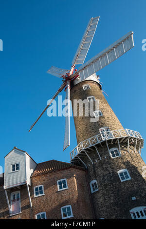 Maud Foster fünf Segel Windmühle, Skirbeck, Boston, Lincolnshire, England UK Stockfoto