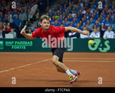 Gent, Belgien, 29. November 2015, Davis Cup-Finale, Belgien-Großbritannien, Tag 3, David Goffin (BEL) Foto: Tennisimages/Henk Koster/Alamy Live News Stockfoto