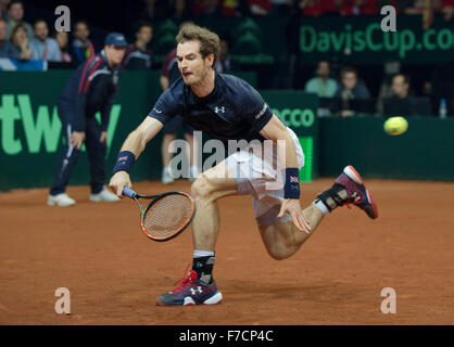 Gent, Belgien, 29. November 2015, Davis Cup-Finale, Belgien-Großbritannien, Tag 3, Andy Murray (GBR) Foto: Tennisimages/Henk Koster/Alamy Live News Stockfoto