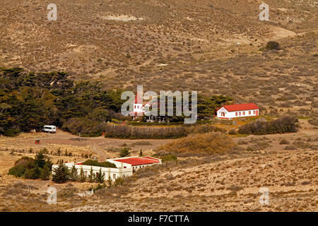 El Pedral Lodge, in der Nähe von Puerto Madryn, Provinz Chubut, Patagonien, Argentinien. Heiligtum des Vereins Global Pinguin. Stockfoto