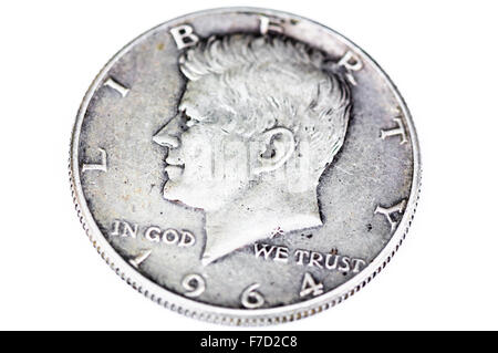 1964 Silber Dollar mit John F Kennedy vor seiner Ermordung Stockfoto