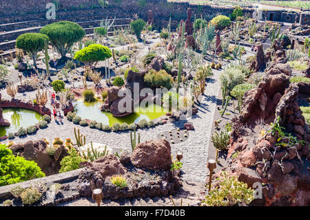 Jardin de Cactus, Lanzarote, vom Künstler César Manrique geschaffen Stockfoto